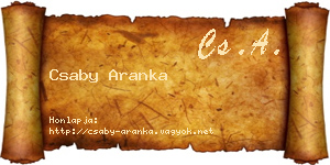 Csaby Aranka névjegykártya