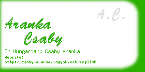 aranka csaby business card